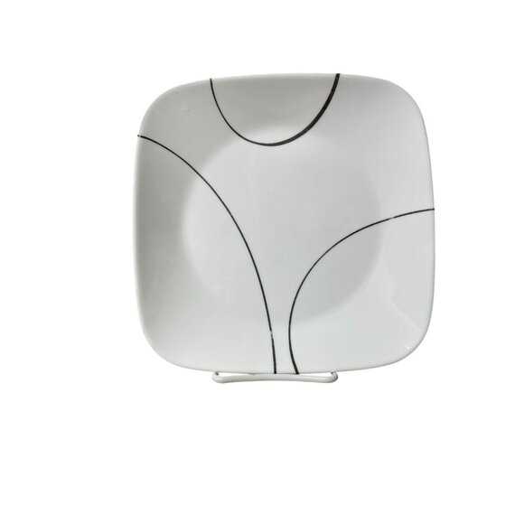 Corelle Vitrelle Square Plate Used Gray White Replacement - Picture 1 of 10